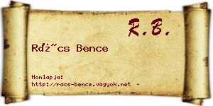 Rács Bence névjegykártya
